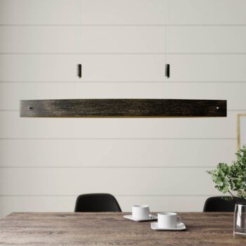 Závesná LED lampa Lio čierna zlatý dekór