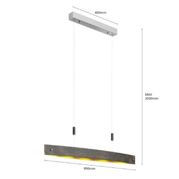 Závesná LED lampa Lio čierna zlatý dekór