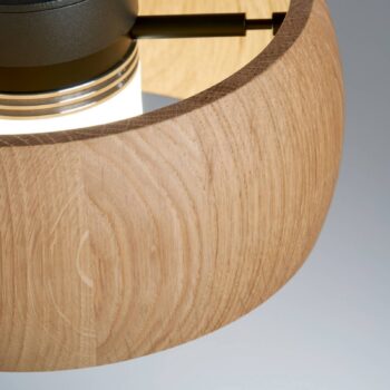 Závesná LED lampa Shine-Wood, dub/čierna Dĺžka 100 cm 3 svetlá.