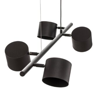 Závesná lampa 1047, štvor-plameňová, čierna