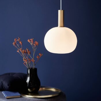 Závesná lampa Alton sklenené tienidlo biela Ø 25cm