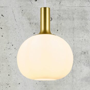 Závesná lampa Alton sklenené tienidlo biela Ø 25cm