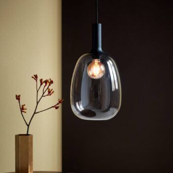 Závesná lampa Alton sklenené tienidlo dymová Ø23cm