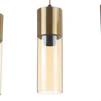Závesná lampa Annika, 4-plameňová mosadz matná