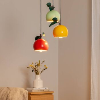 Závesná lampa Apple mix, farebná, kovová, Ø 42 cm, 3 svetlá, E27