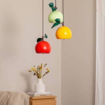 Závesná lampa Apple mix, farebná, kovová, Ø 42 cm, 3 svetlá, E27