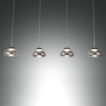 Závesná lampa Arabella 4-plameň v sérii, dym-sivá