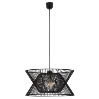 Závesná lampa Argela, dvojité tienidlo v čiernej