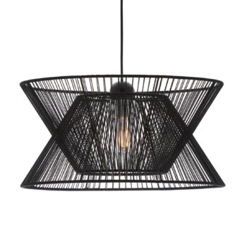 Závesná lampa Argela, dvojité tienidlo v čiernej