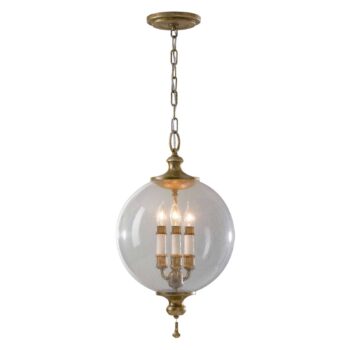 Závesná lampa Argento so sklenenou guľou