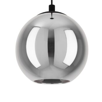 Závesná lampa Ariscani, čierna, Ø 65 cm, oceľ/sklo, 10 svetiel.