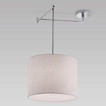 Závesná lampa Artak s bielym látkovým tienidlom