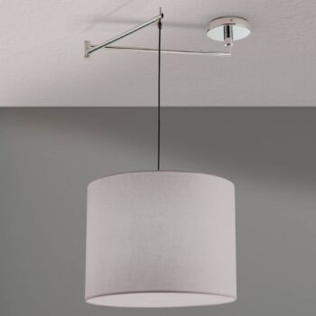 Závesná lampa Artak s bielym látkovým tienidlom