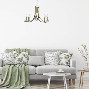 Závesná lampa Ascona 5-pl., starožitná zlatá