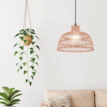 Závesná lampa Ausnby z dreva, prírodná