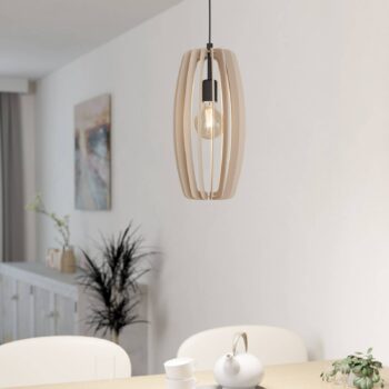 Závesná lampa Bajazzara, tienidlo v jednej klietke, piesková farba