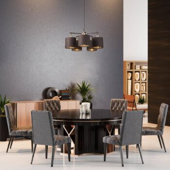 Závesná lampa Balance v hnedo-mosadznej, 5-pl.