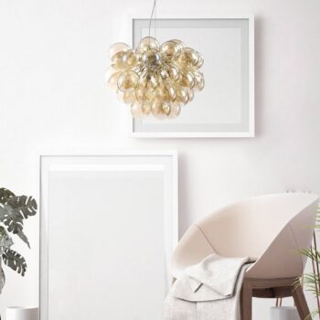 Závesná lampa Balbo v žltohnedej