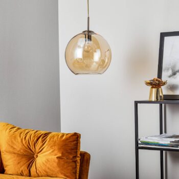 Závesná lampa Balls jantárová sklenená guľa 30cm