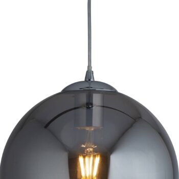 Závesná lampa Balls, sklená guľa/dymová/Ø 30 cm