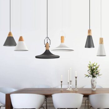 Závesná lampa Bicones v čiernej, Ø 14 cm
