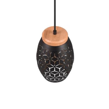 Závesná lampa Bidar, Ø 15 cm, čierno-zlatá, kov