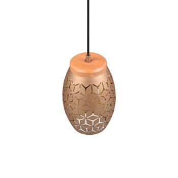 Závesná lampa Bidar, Ø 15 cm, kávovo hnedá, kov