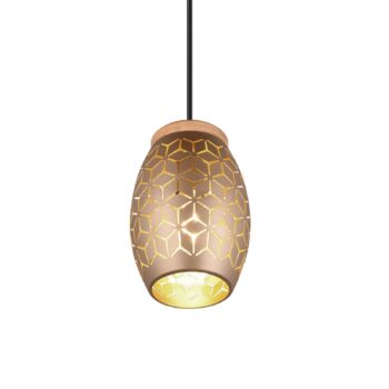 Závesná lampa Bidar, Ø 15 cm, kávovo hnedá, kov