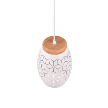 Závesná lampa Bidar, Ø 15 cm, matná biela, kov
