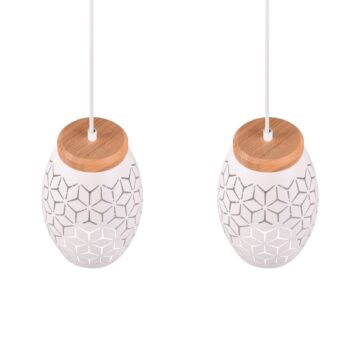 Závesná lampa Bidar, dĺžka 71 cm, biela matná, 3 svetlá, kov