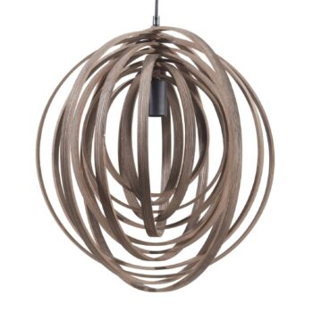 Závesná lampa Boolan s bambusovým tienidlom hnedá