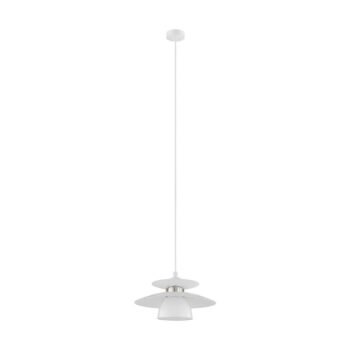 Závesná lampa Brenda, biela/matný nikel