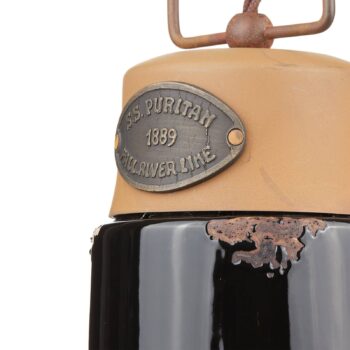 Závesná lampa C1620, keramika a kov, čierna