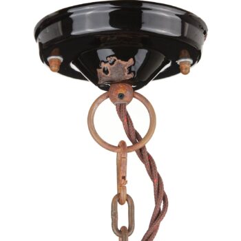 Závesná lampa C1620, keramika a kov, čierna