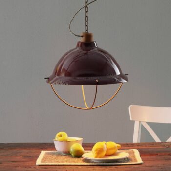 Závesná lampa C1680 z keramiky, bordó
