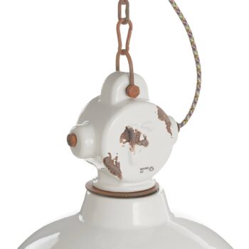 Závesná lampa C1710 z keramiky, biela