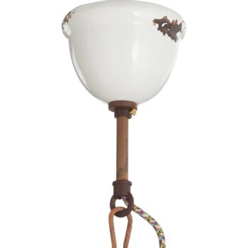 Závesná lampa C1710 z keramiky, biela