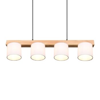 Závesná lampa Cameron, 4-plameňová, biela