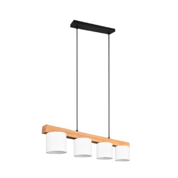 Závesná lampa Cameron, 4-plameňová, biela