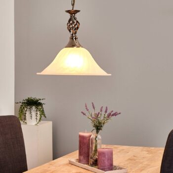 Závesná lampa Cameroon, 1pl starožitná mosadz