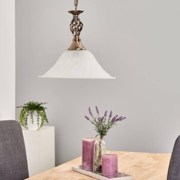 Závesná lampa Cameroon, 1pl starožitná mosadz