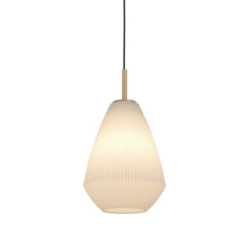 Závesná lampa Caprarola, Ø 20 cm, piesková farba, sklo/kov