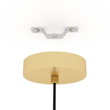 Závesná lampa Caprarola, Ø 20 cm, piesková farba, sklo/kov