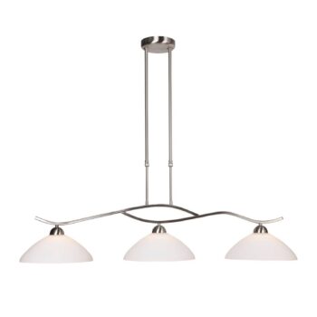 Závesná lampa Capri 3-pl. oceľ/biela