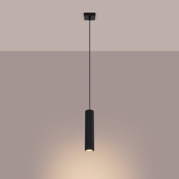 Závesná lampa Carbon, čierna, Ø 6 cm, hliník