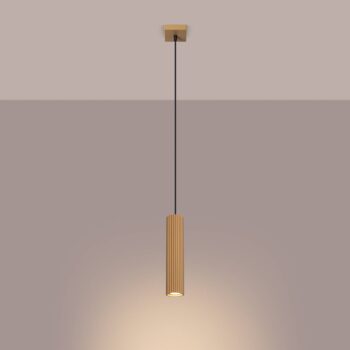 Závesná lampa Carbon, zlatá farba, Ø 6 cm, hliník
