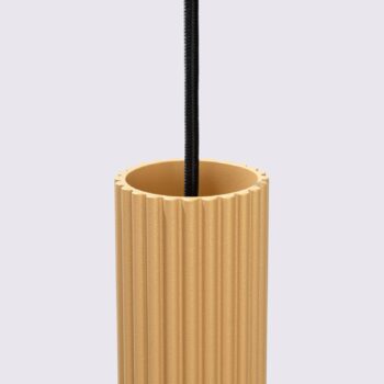 Závesná lampa Carbon, zlatá farba, Ø 6 cm, hliník