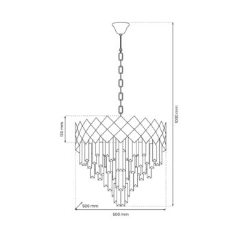 Závesná lampa Carisma kovová chrómová s farebnými sklenenými kryštálmi, Ø