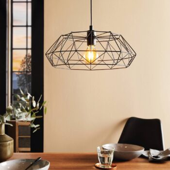 Závesná lampa Carlton 2, čierna Ø 45,5 cm