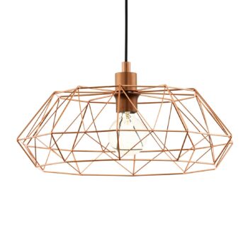 Závesná lampa Carlton 2 mriežka medená Ø 45,5 cm